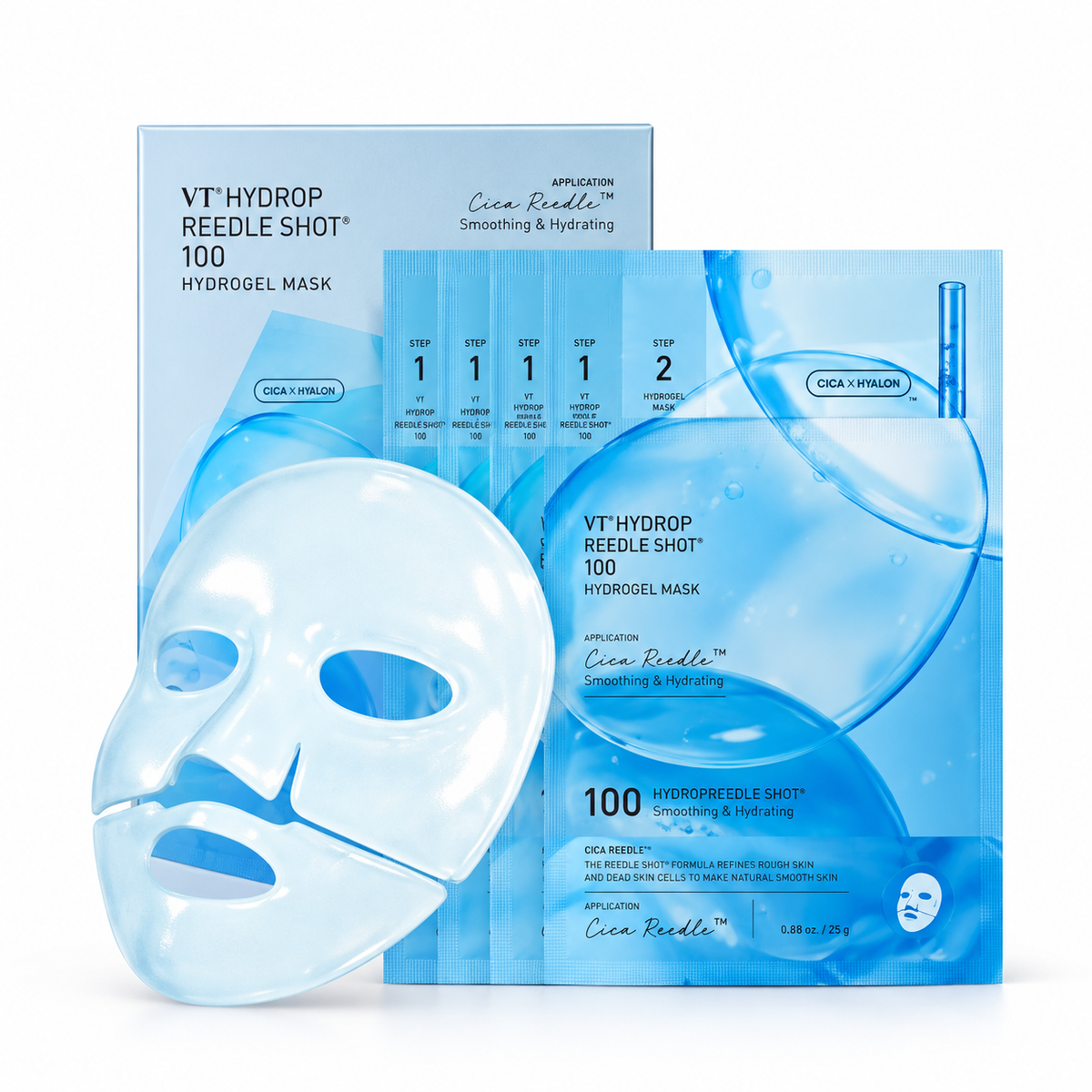 Vt Cosmetics Hydrop Reedle Shot 100 2-Step Hydrogel Mask 4 sheets