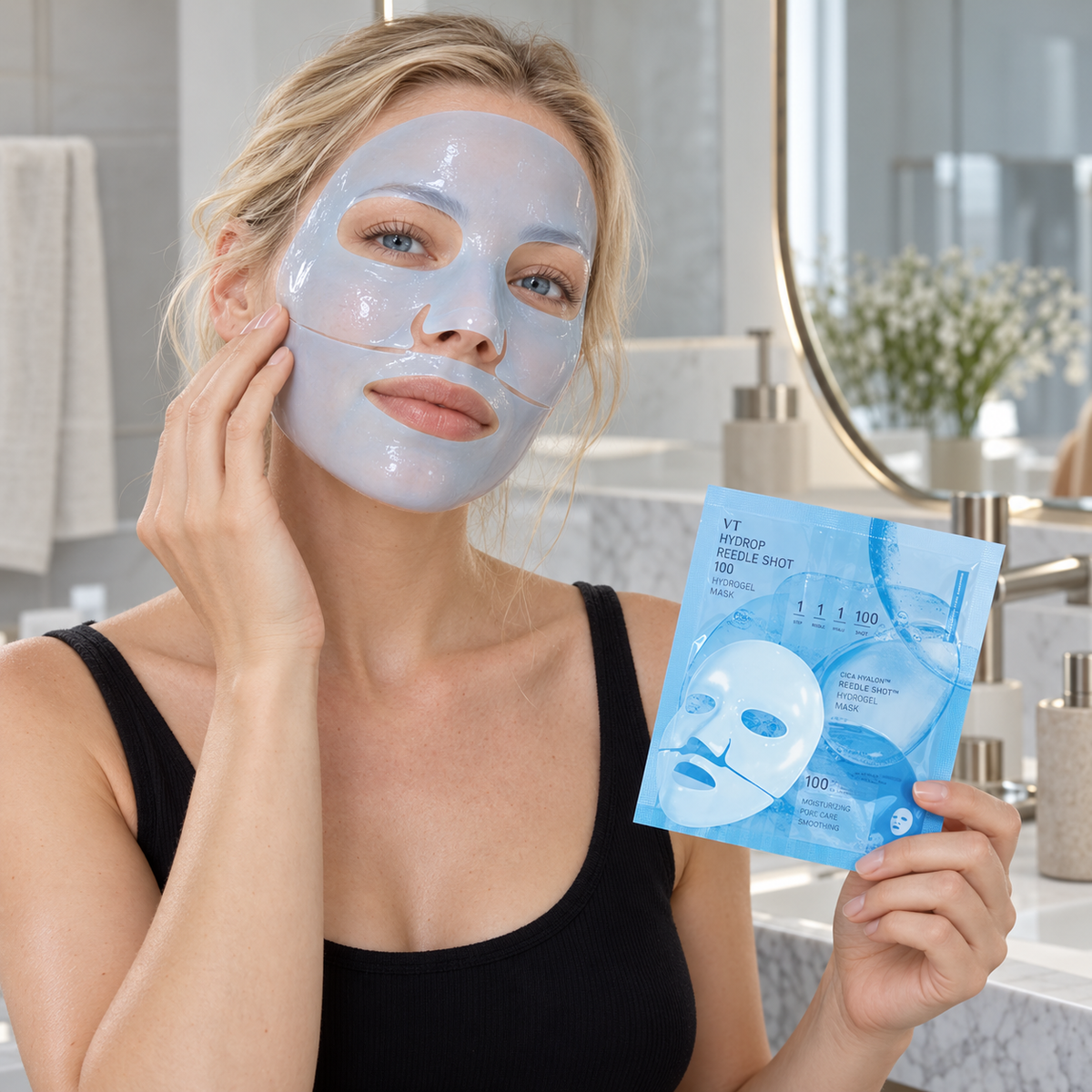 Vt Cosmetics Hydrop Reedle Shot 100 2-Step Hydrogel Mask 4 sheets