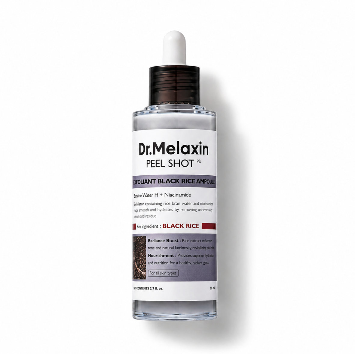Dr. Melaxin Peel Shot Exfoliant Black Rice Ampoule 80 ml