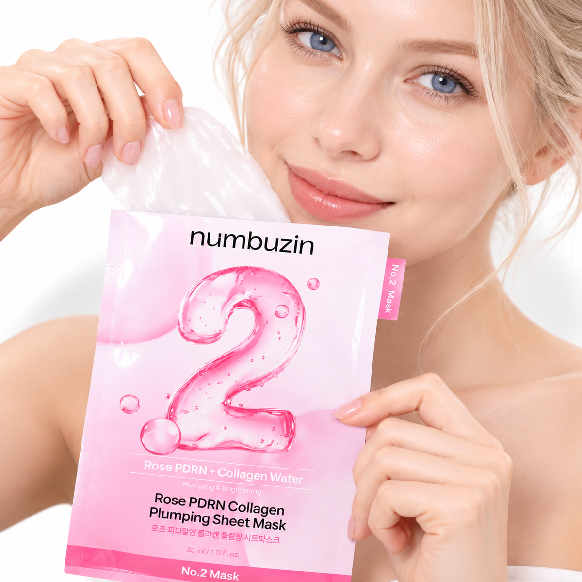 Numbuzin No.2 Rose PDRN Collagen Plumping Sheet Mask 27 ml