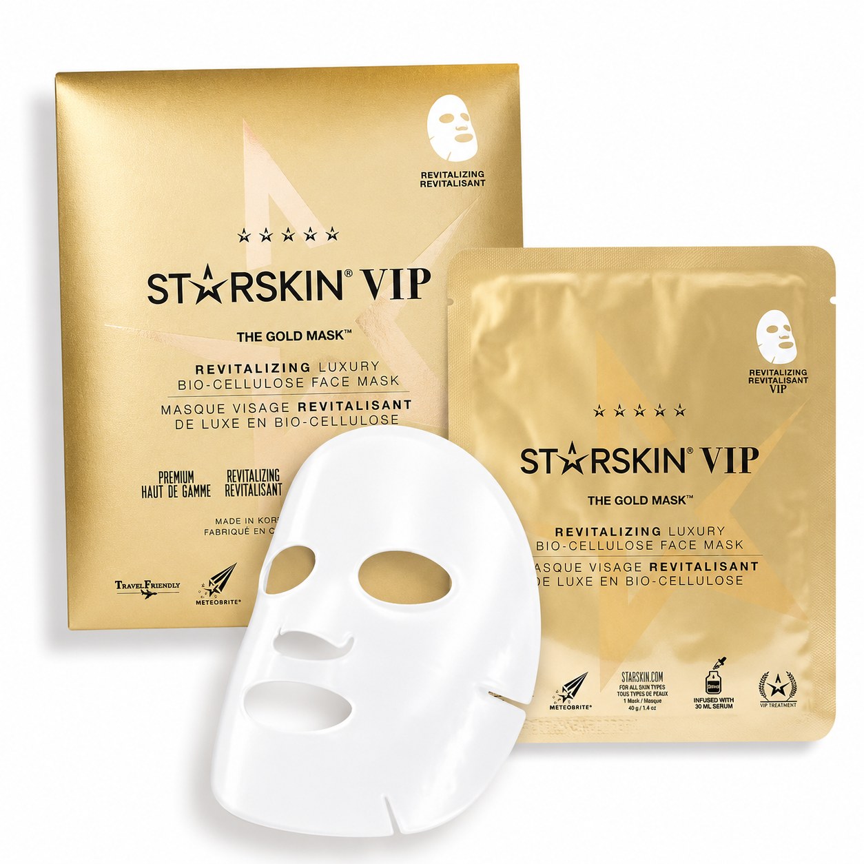 Starskin Gold Revitalizing Bio-Cellulose Face Mask 1Pz