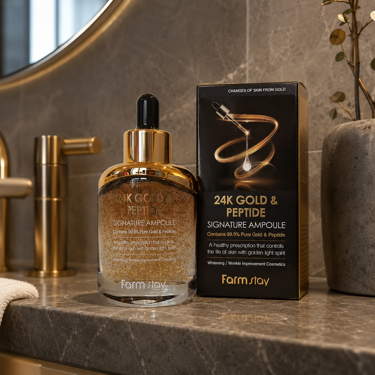 Farmstay Ampoule Serum with 24K Gold and Peptides 35 ml