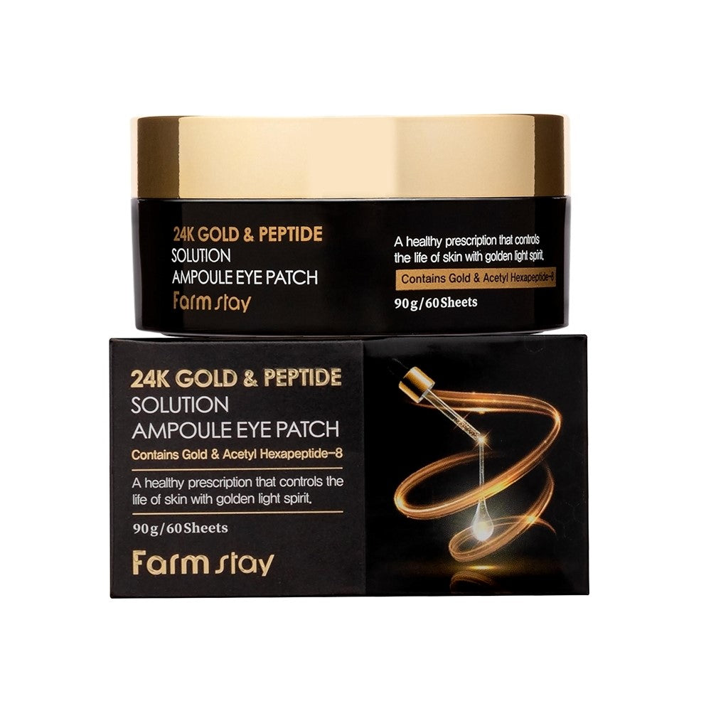 Farmstay 24K Gold & Peptide Solution Ampoule Eye Patch 60 pz