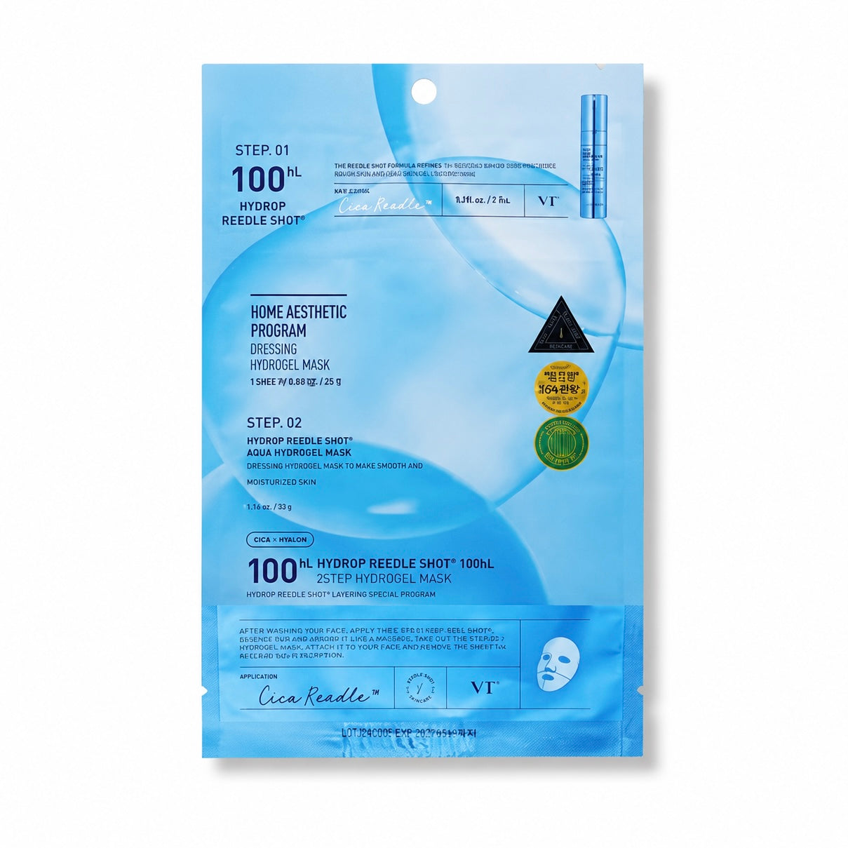 Vt Cosmetics Hydrop Reedle Shot 100 2 Step Hydrogel Mask 1 pz