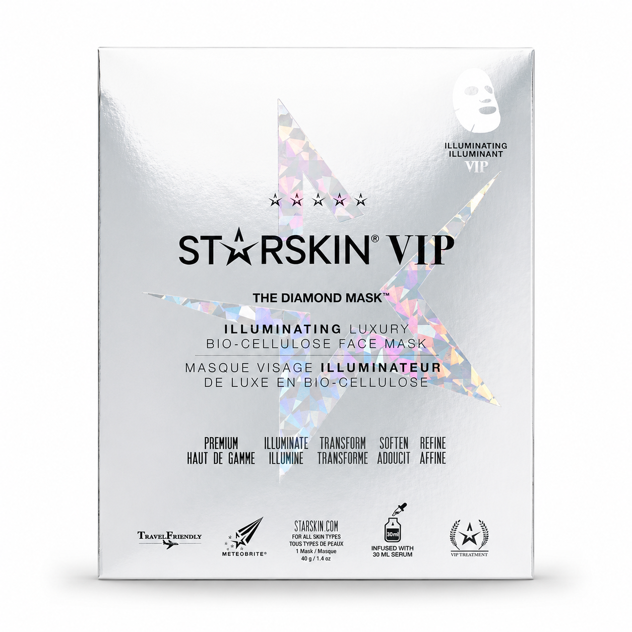 Starskin Diamond Illuminating Bio-Cellulose Face Mask 1Pz