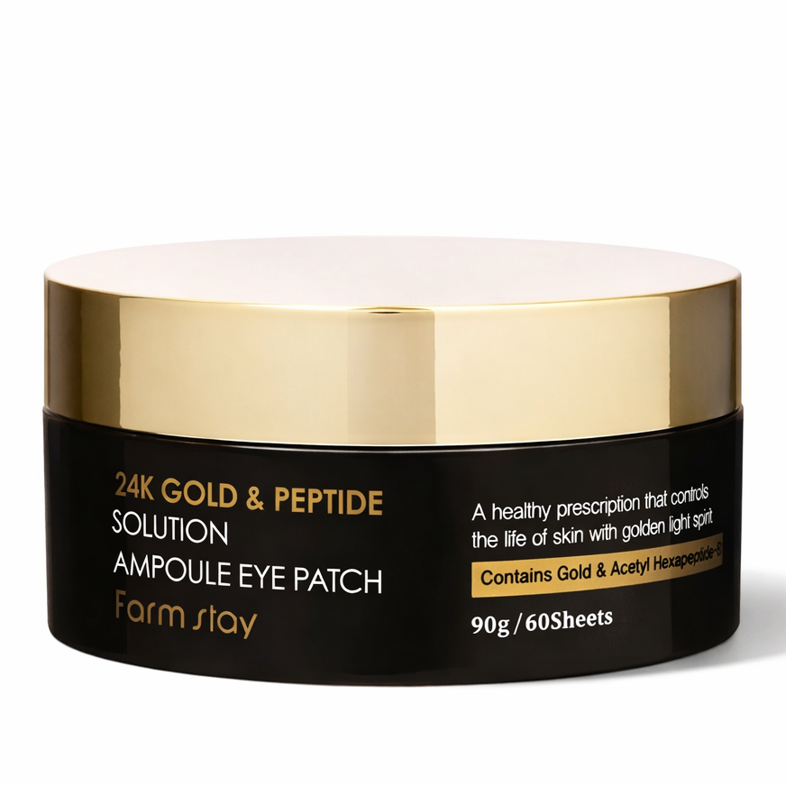 Farmstay 24K Gold & Peptide Solution Ampoule Eye Patch 60 pz